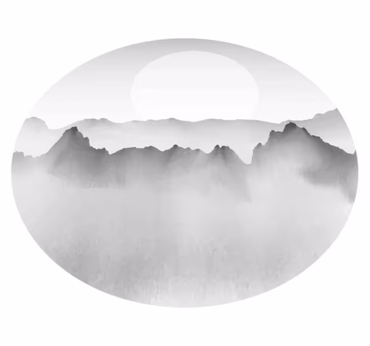Bjerg tåget landskab natur vinyl tæppe - TenStickers