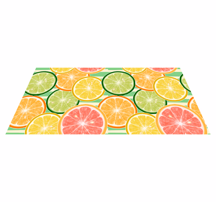 Citrusfrugter mønster køkken gulvfliser - TenStickers