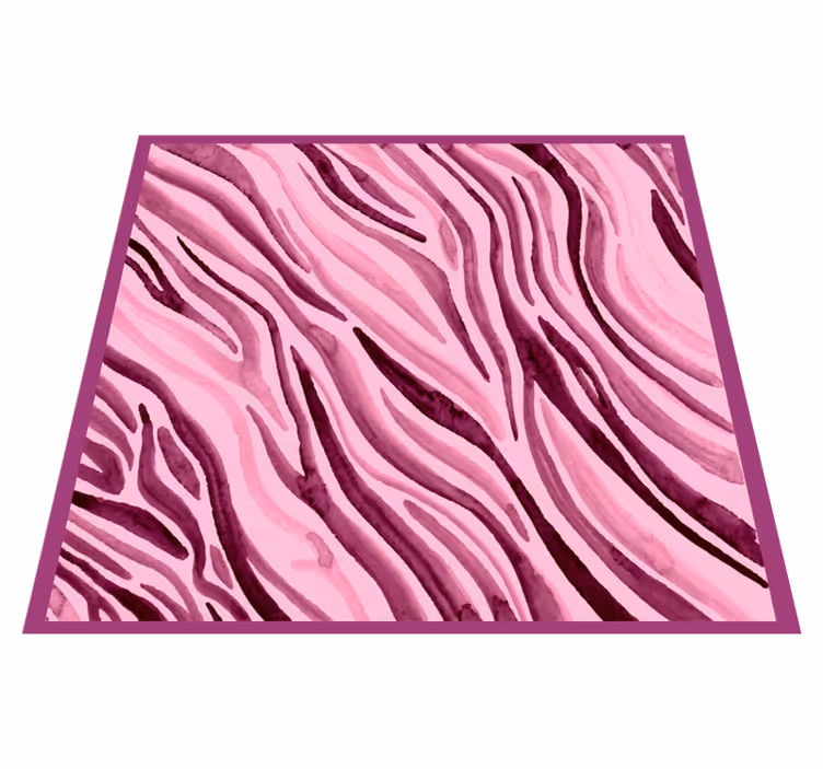 Pink akvarel zebra dyretryk vinyl tæppe - TenStickers