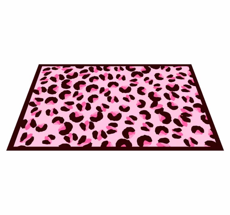 Lyserødt leopard dyreprint vinyl tæppe - TenStickers