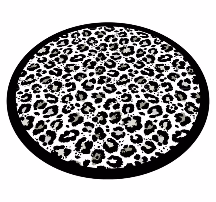 Vinyltæppe med dyreprint leopardmønster rundt - TenStickers