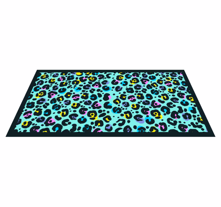 Regnbue leopard dyreprint vinyl tæppe - TenStickers