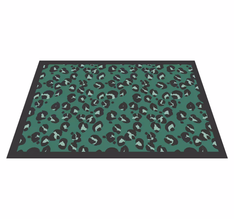 Salvie grøn leopard print dyreprint vinyl tæppe - TenStickers