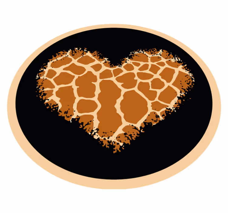 Giraf print hjerte animal print vinyl tæppe - TenStickers