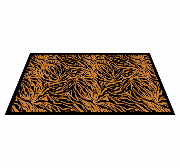 Orange tiger print dyreprint vinyl tæppe - TenStickers