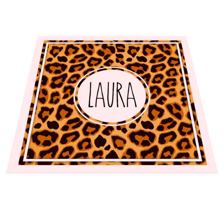 Personligt vinyltæppe med leoparddyrprint - TenStickers