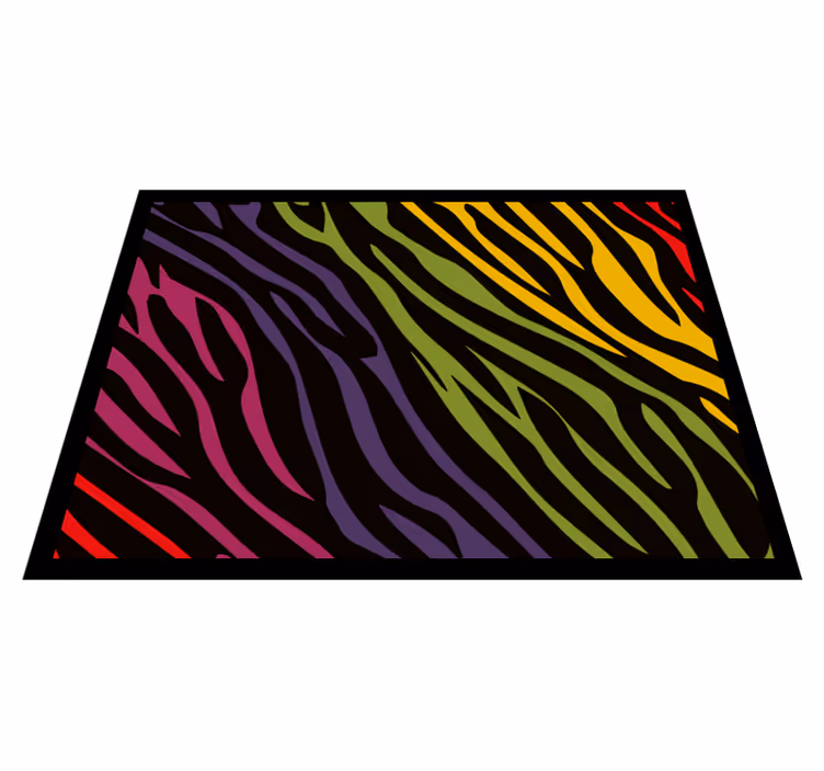 Livlige zebrastriber vinyltæppe med dyreprint - TenStickers