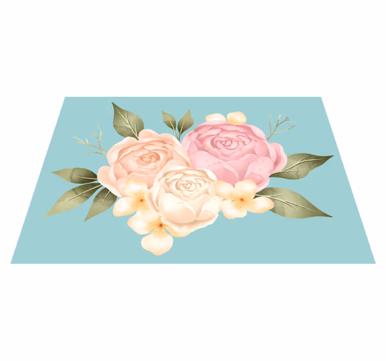 Botanisk sammensætning Blomster og planter vinyltæppe - TenStickers