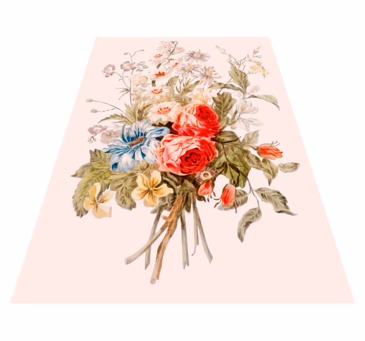 Pæon flok blomster tæppe dekoration - TenStickers