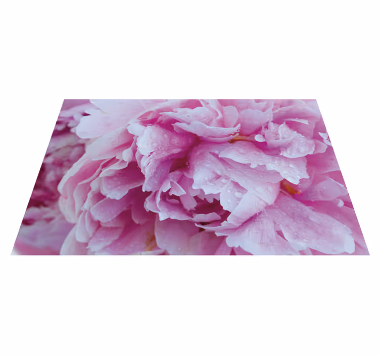 Pæon lilla baggrund blomster tæppe - TenStickers