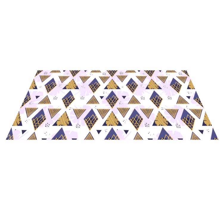 Trekantet marmormotiv geometriske vinyl tæppe - TenStickers
