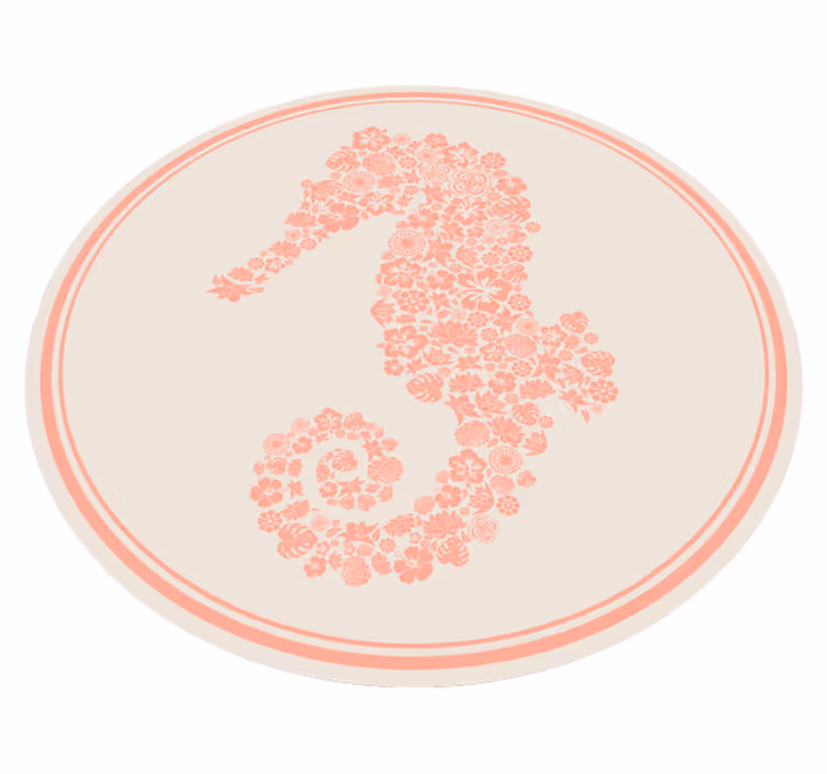 Søhest blomsterdesign Blomster og planter vinyltæppe - TenStickers