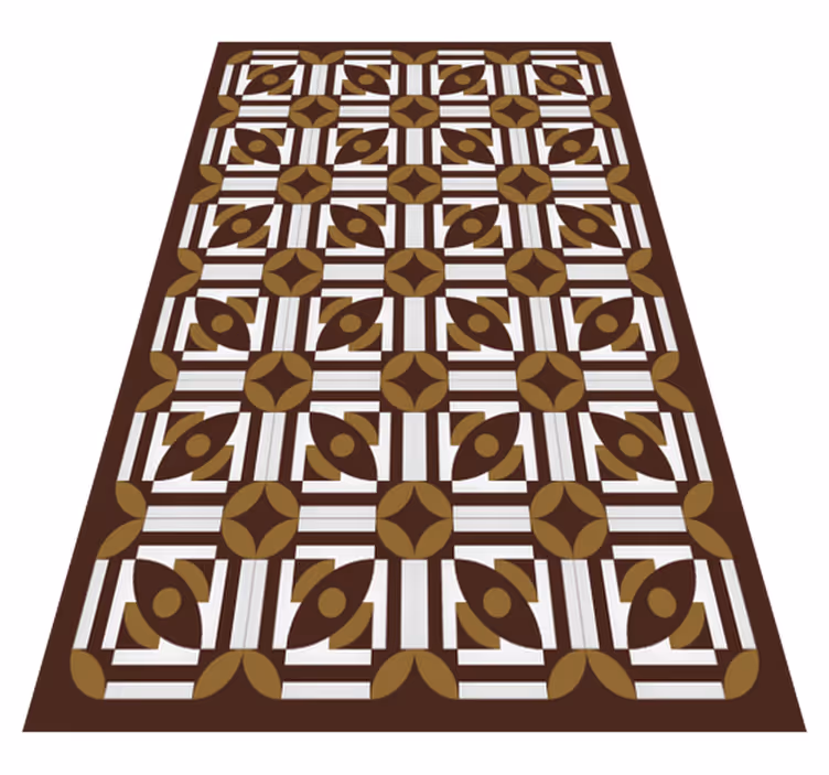 Geometrisk arrangement vinyl tæppe med fliseeffekt - TenStickers