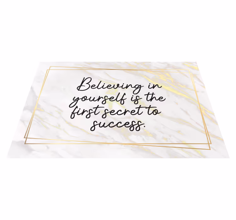 Inspirerende citat vinyl tæppe med navn - TenStickers