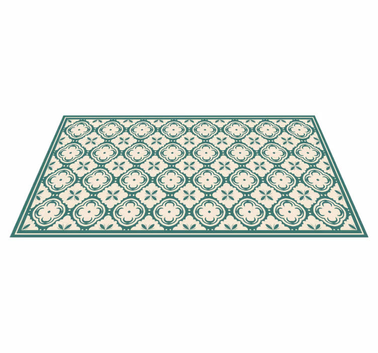 Elegant blomsterelement marmor vinyl tæppe - TenStickers