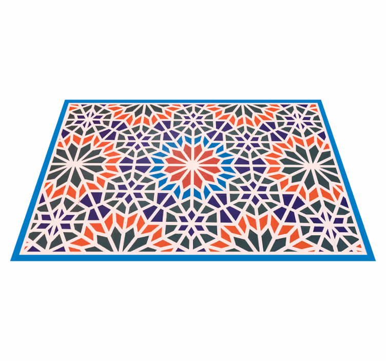 Indviklet geometrisk mosaik vinyl tæppe - TenStickers