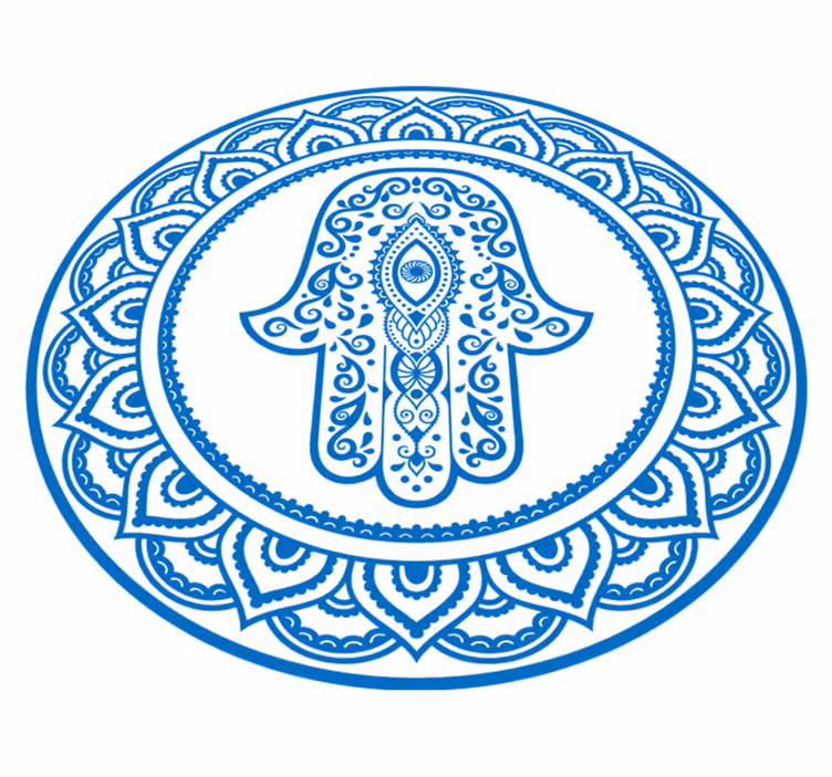 Fatimas runde hånd mandala vinyl tæppe - TenStickers