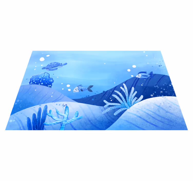 Fisk og planter natur vinyl tæppe - TenStickers