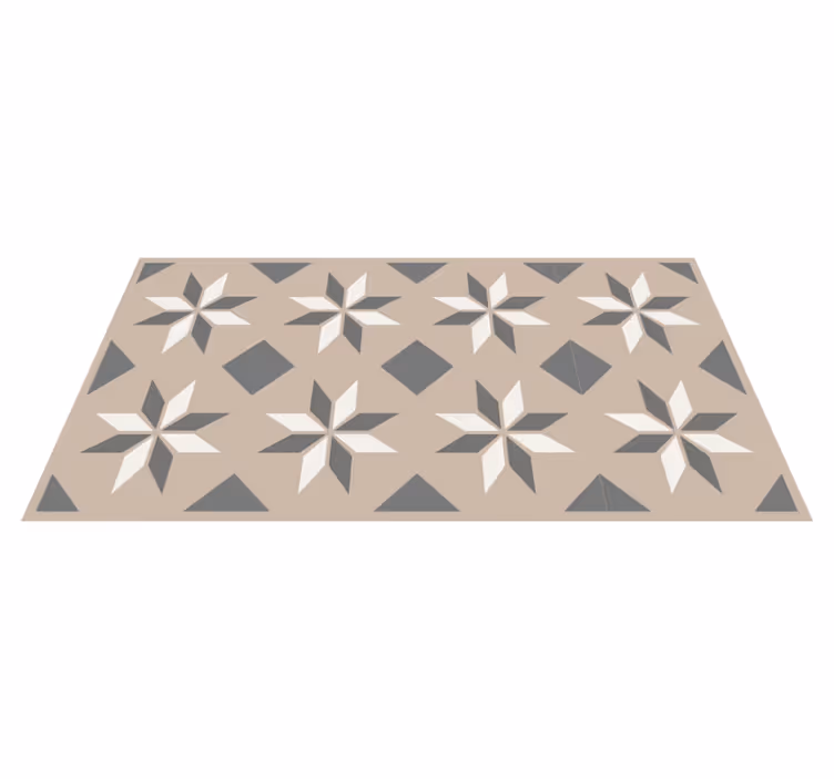 Stjernemønstre vinyl tæppe beige - TenStickers