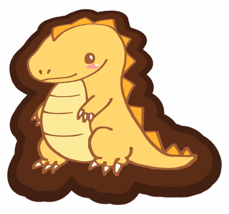 Dinosaur gul stående højt vinyl tæppe - TenStickers