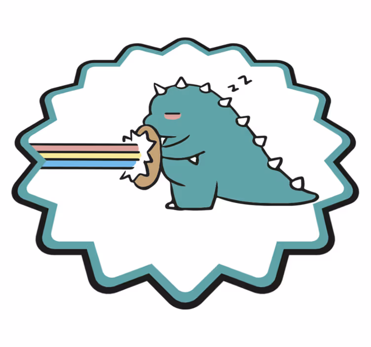 Dinosaur tegneserie sovende børn vinyl tæppe - TenStickers