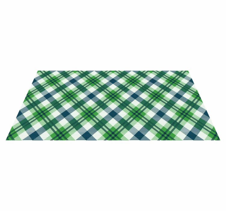 Grøn og blå skotsk tartan vintage tæppe - TenStickers