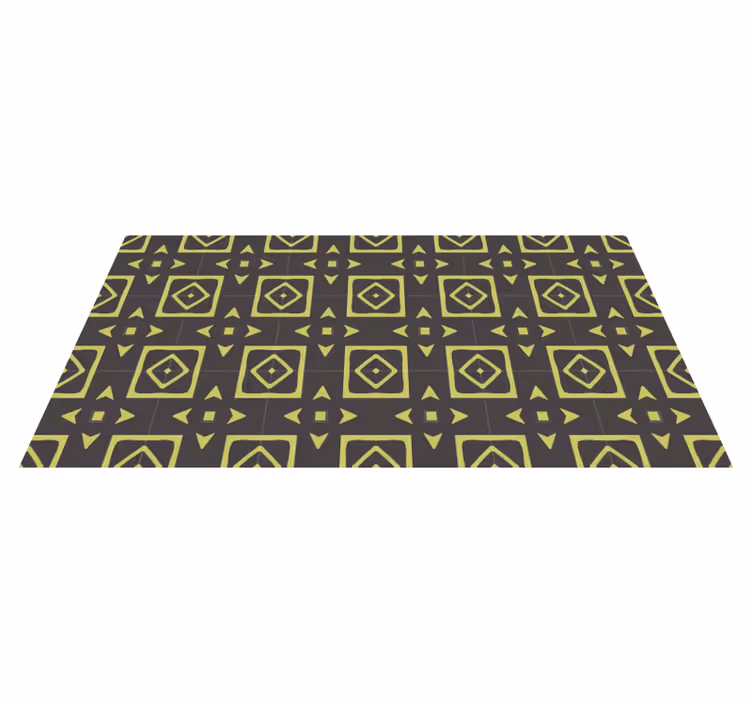 Gul diamant design geometriske vinyl tæppe - TenStickers