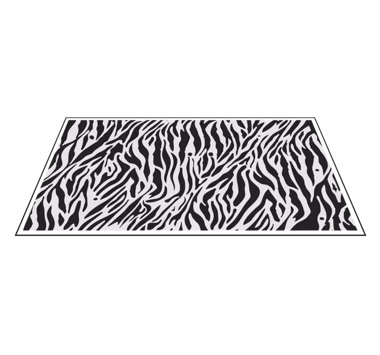 Sort og hvid zebra-vinylprintet tæppe - TenStickers
