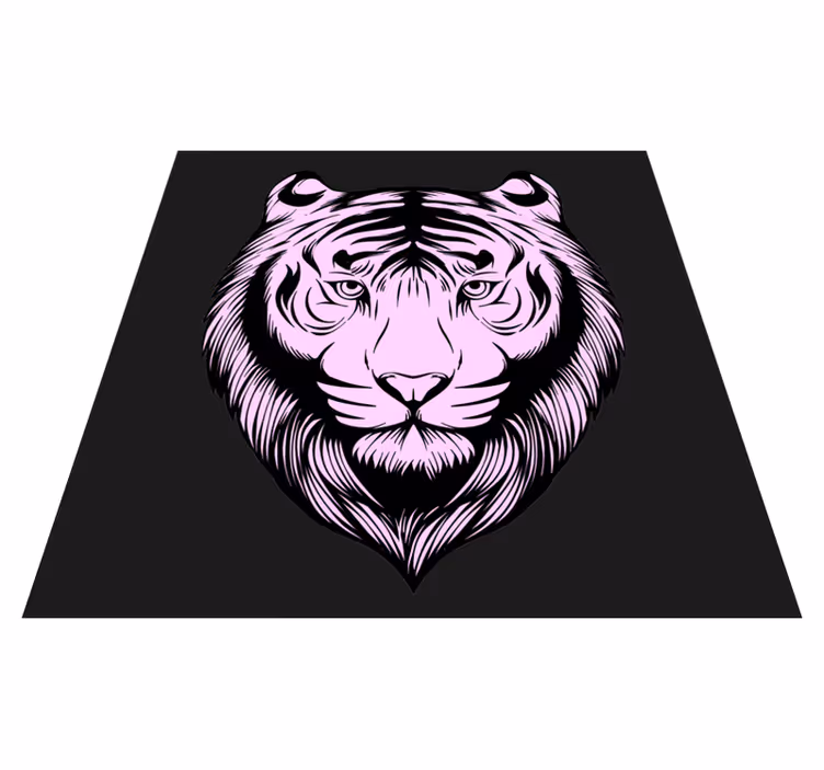 Vild lyserød tiger vinyltæpper med dyr - TenStickers
