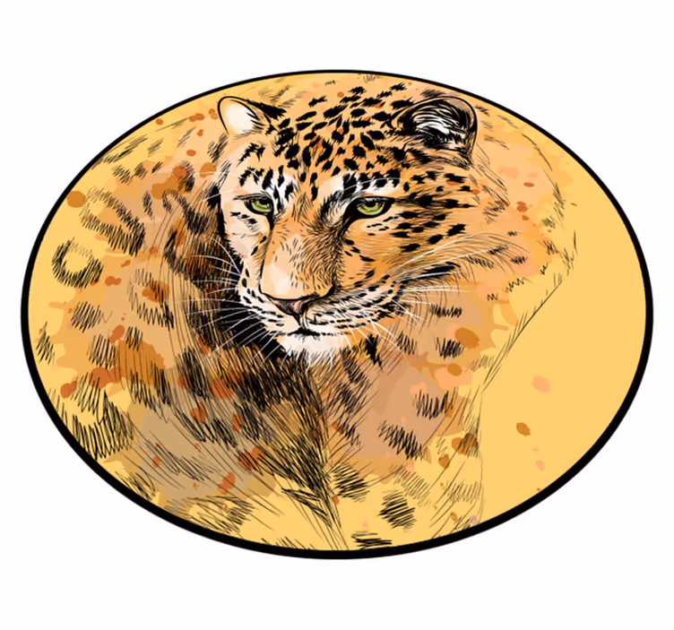 Leopardansigt vinyltæpper med dyr - TenStickers