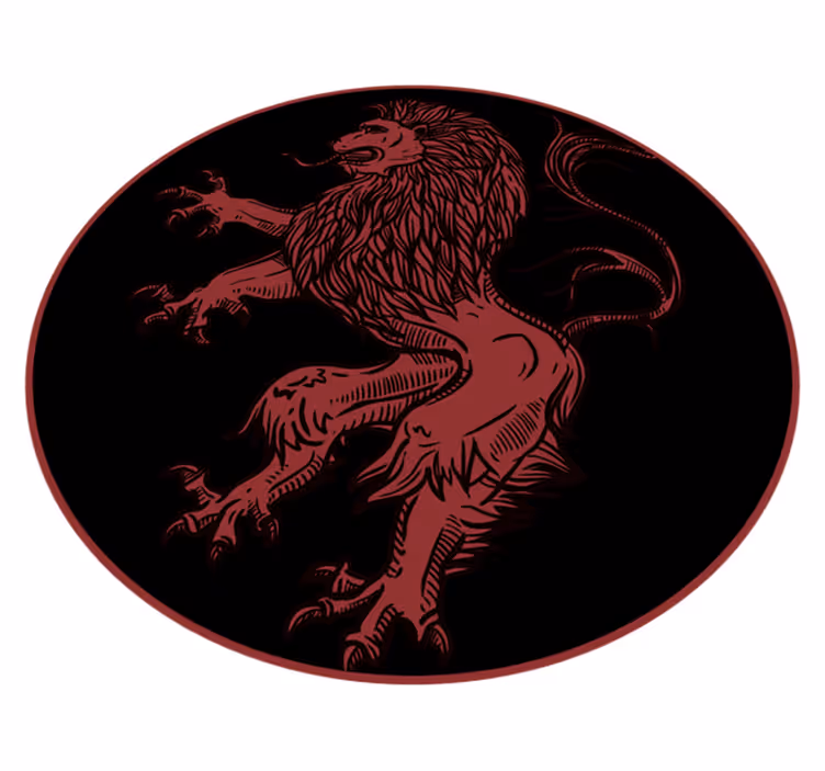 Rød løve-emblem vinyltæpper med dyr - TenStickers