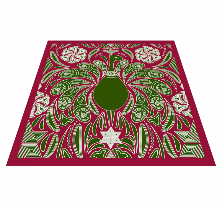 Elegant påfuglemønster vinyltæpper med dyr - TenStickers