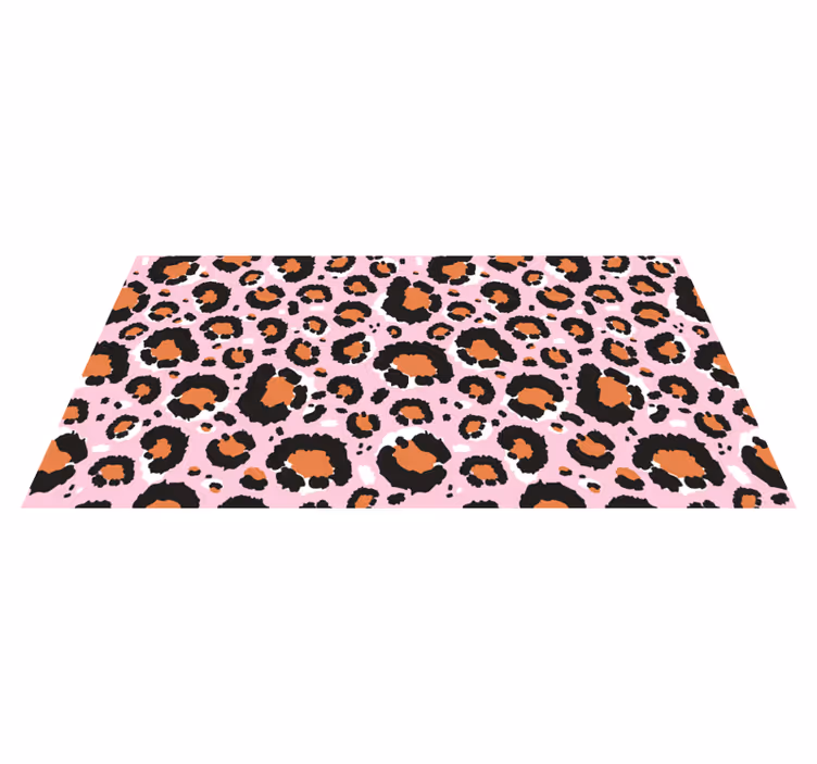 Lyserød leopard print dyretryk vinyl tæppe - TenStickers