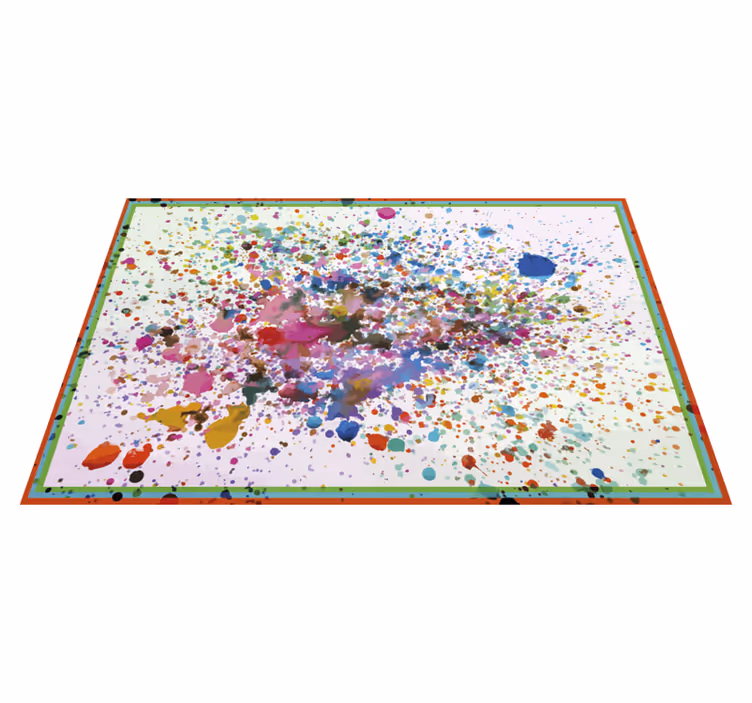 Farverig splatterkunst moderne vinyl tæppe - TenStickers