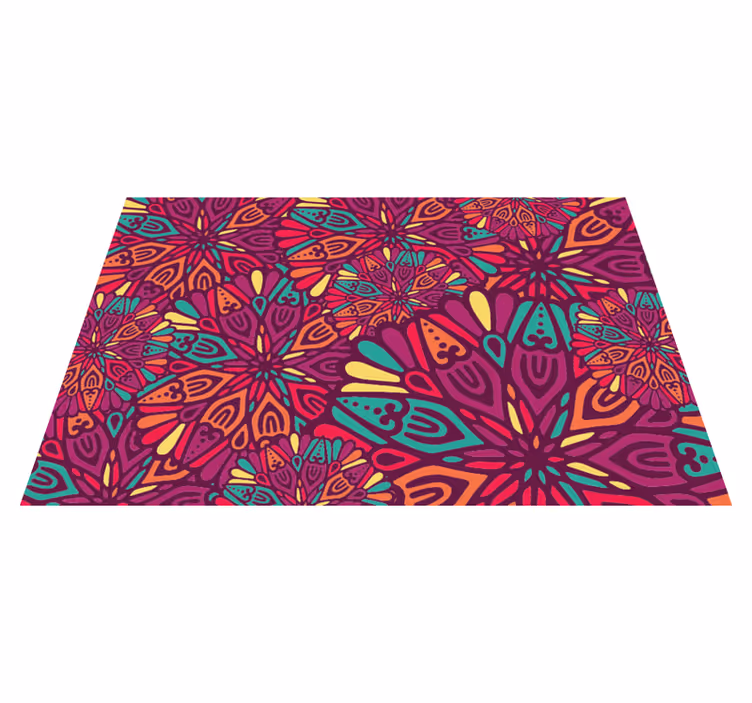 Levende lilla motiv mandala vinyl tæppe - TenStickers