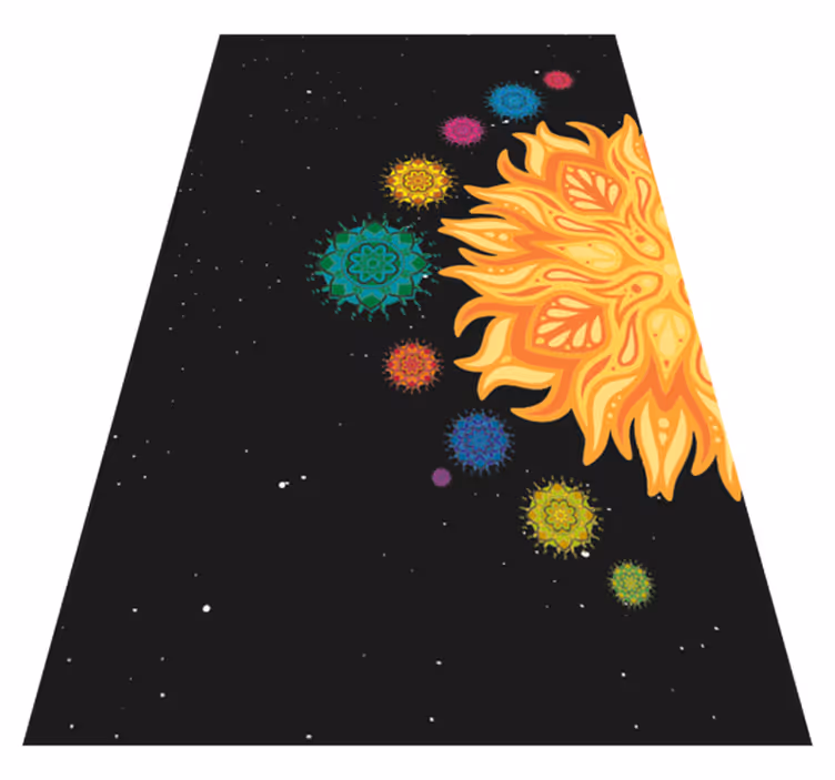 Solsystem mandalas teen vinyl tæppe - TenStickers