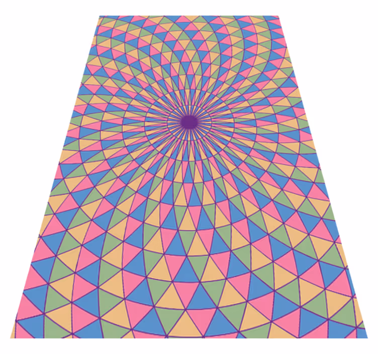 Farverige trekantsvirvler geometriske vinyl tæppe - TenStickers