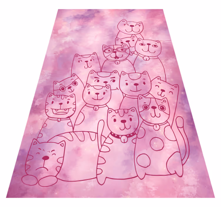 Legende kattesamling vinyl tæppe - TenStickers
