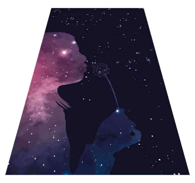 Univers pige teen vinyl tæppe - TenStickers