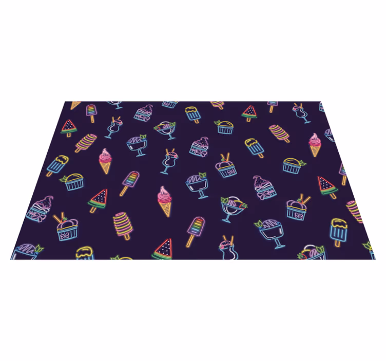 Søde neon scoops teen vinyl tæppe - TenStickers