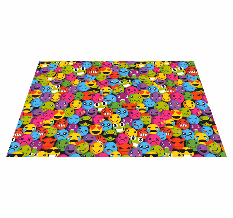 Emoji komposition teen vinyl tæppe - TenStickers