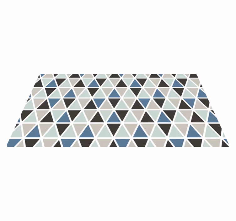 Grå og blå geometriske mønster geometriske tæpper - TenStickers