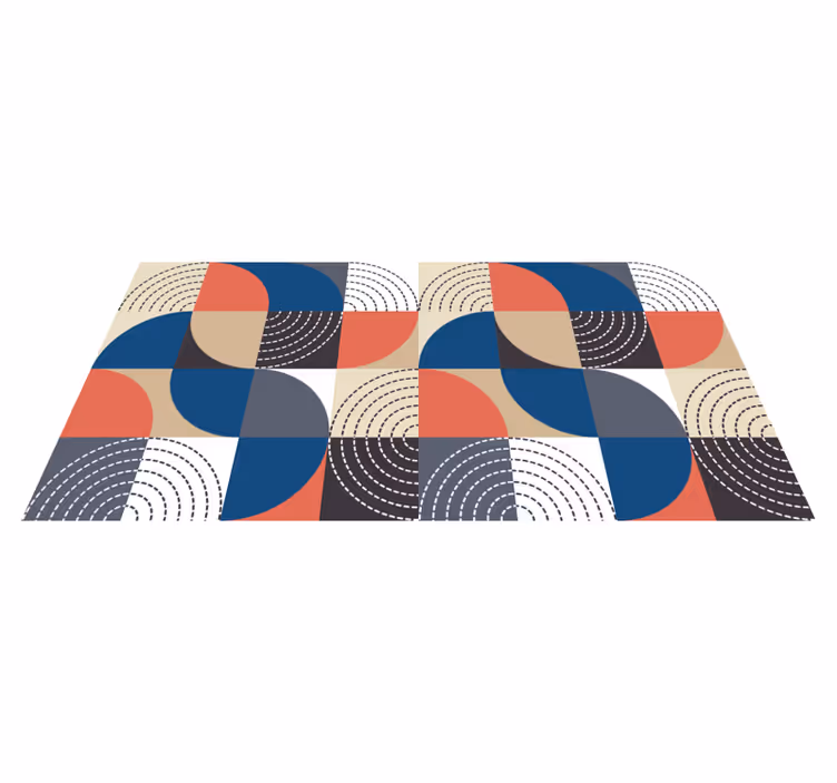 Nordiske halvcirkler geometriske tæpper - TenStickers