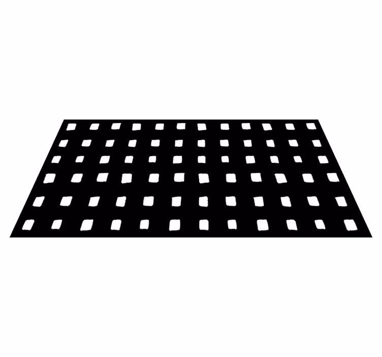 Sort og hvidt firkantet mønster minimalistiske vinyl tæppe - TenStickers