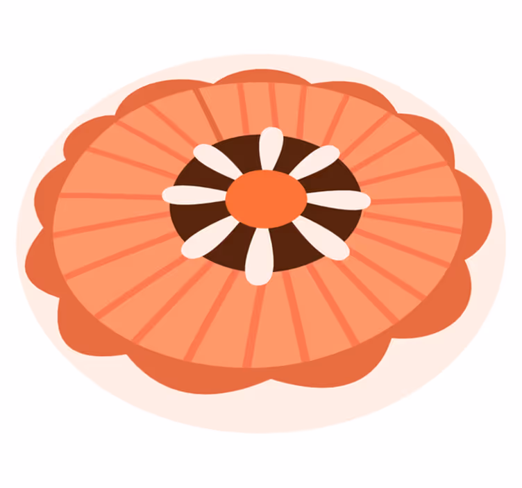 Blomstercirkulært element Blomster og planter vinyltæppe - TenStickers