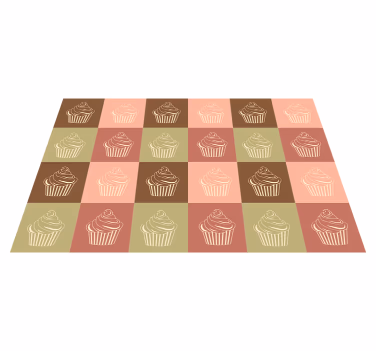 Cupcake mønster leg vinyl tæppe - TenStickers