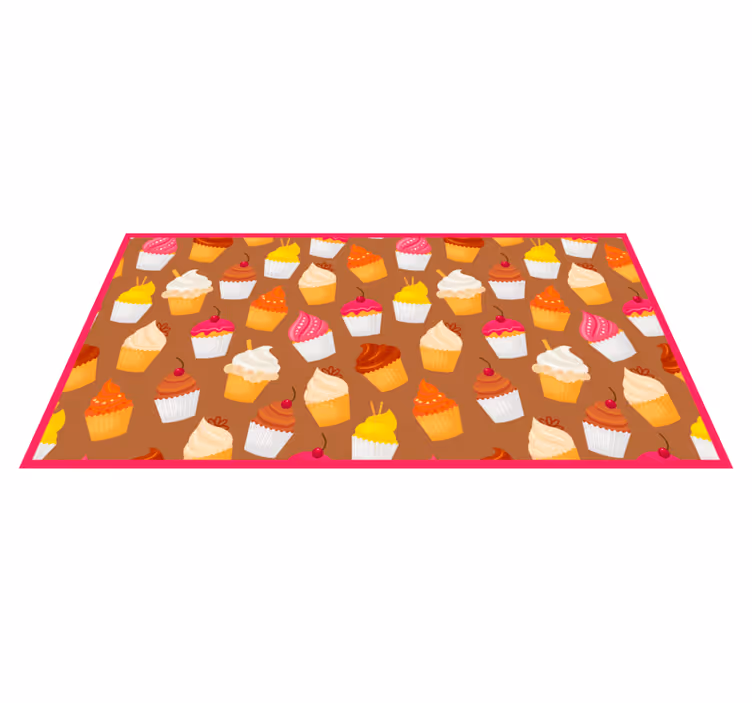 Cupcake-glæde vinyltæppe til køkkenet - TenStickers