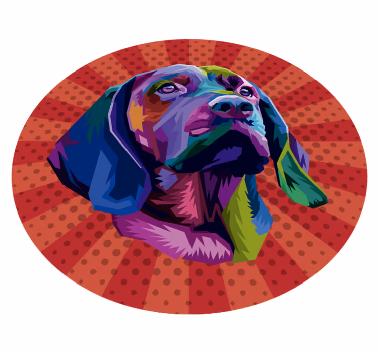 Hund pop art dyr vinyl tæppe - TenStickers