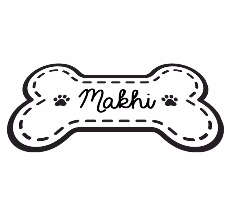 Hundebenform vinyl tæppe med navn - TenStickers