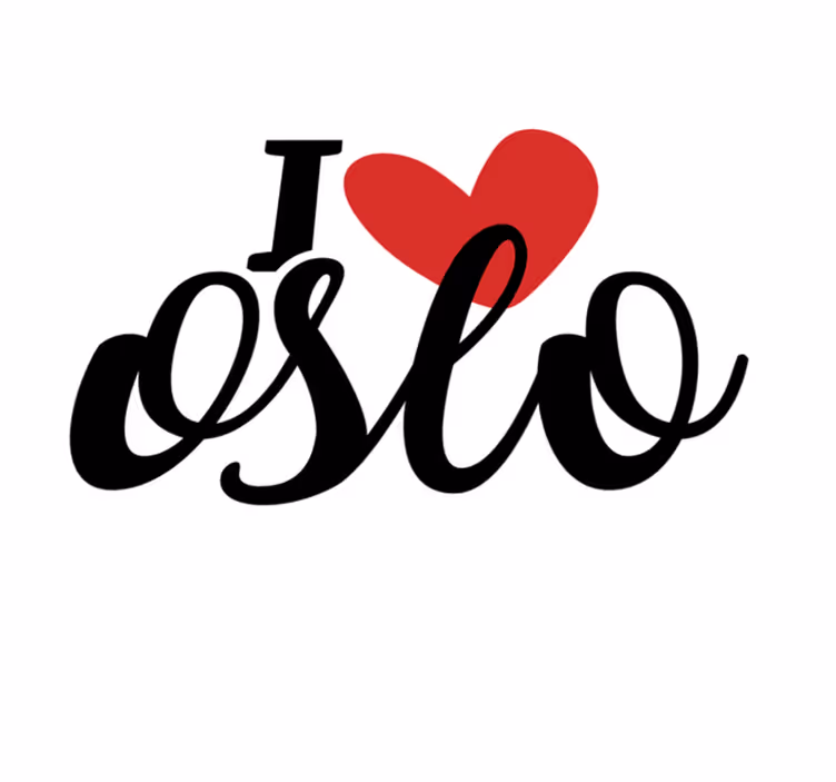 Inderlig oslo kærlighed vinyl tæppe med sætninger - TenStickers